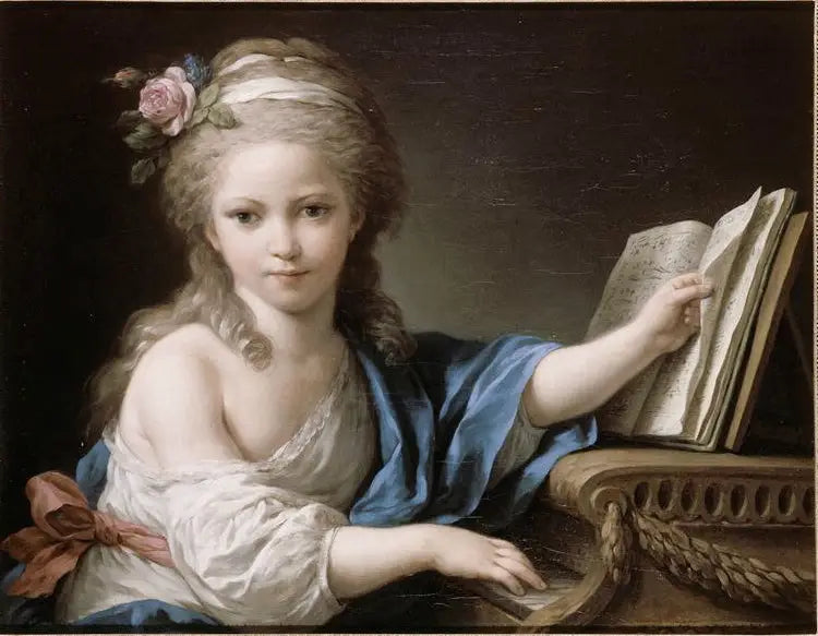 Presumed Portrait of Joséphine, daughter of Bergeret de Grancourt, touching the piano-forte - Louis Jean François Lagrenée
