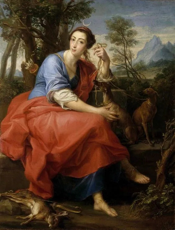 Presumed Portrait of the Marquise Caterina Gabrielli in the role of Diana - Pompeo Batoni
