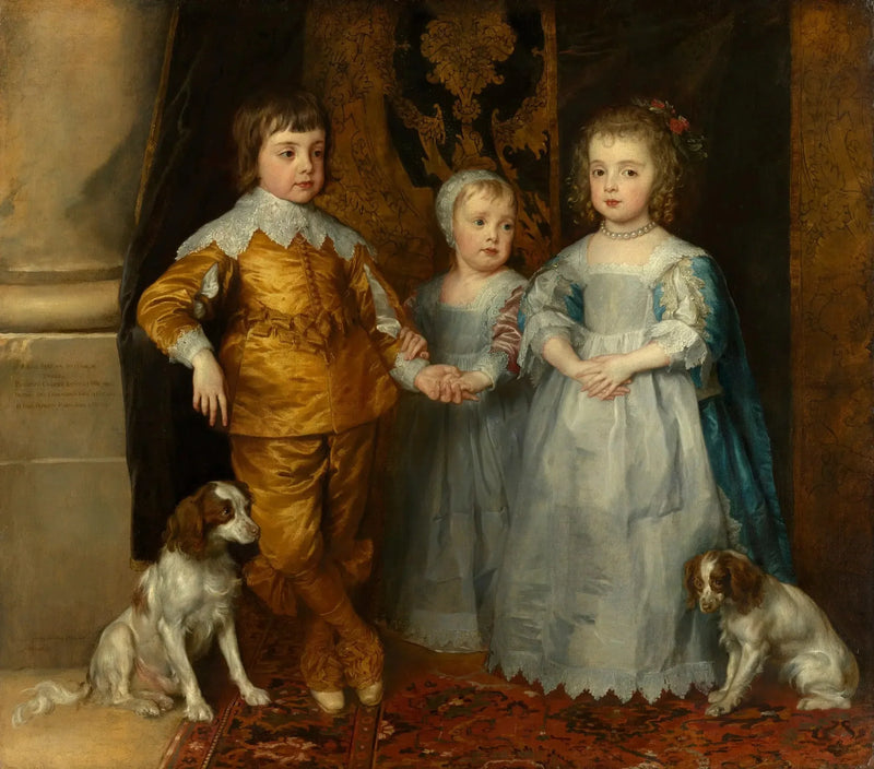 Portraits of the Three Children of Charles I: Charles, Jacob, and Mary - Antoine van Dyck