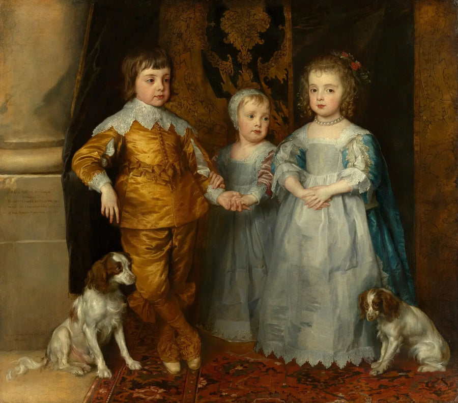 Portraits of the Three Children of Charles I: Charles, Jacob, and Mary - Antoine van Dyck