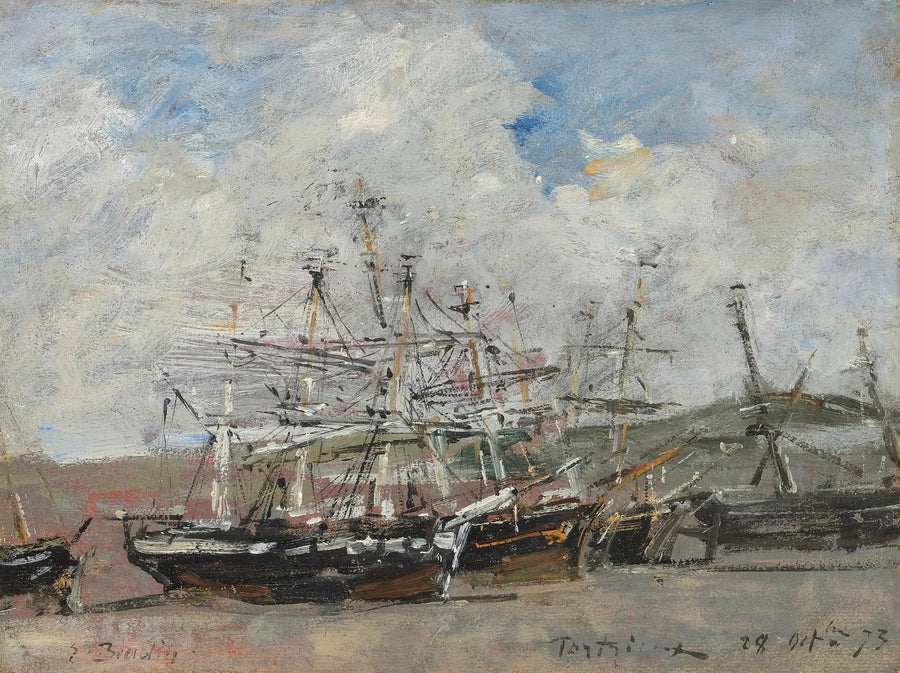 Portrieux. The harbor at low tide - Eugène Boudin