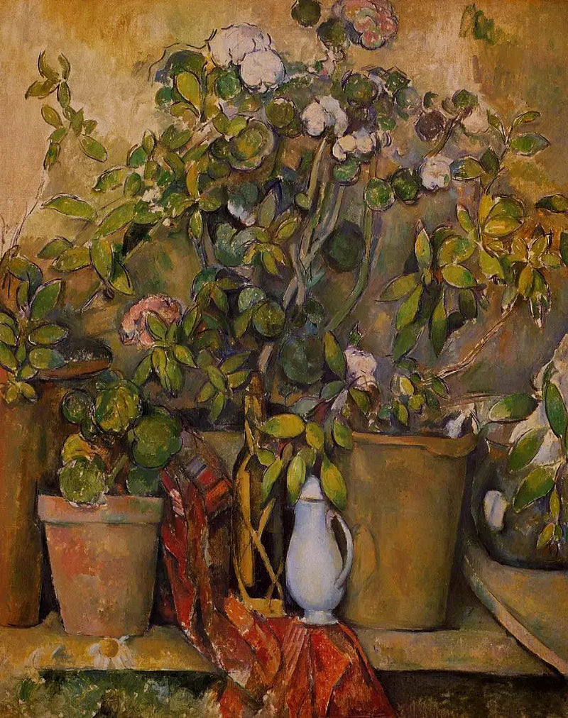 Terracotta pots and flowers - Paul Cézanne
