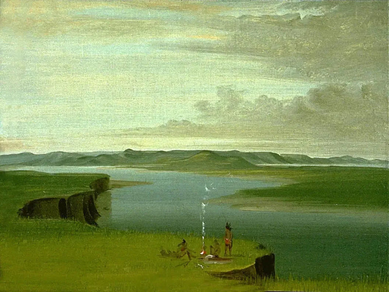 Prairie Bluffs at Sunrise, near the Mouth of the Yellowstone River - George Catlin