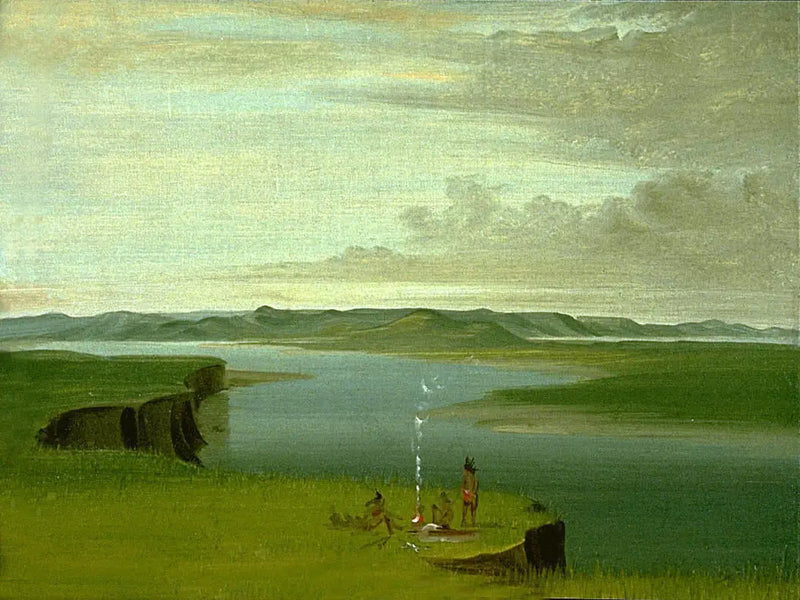 Prairie Bluffs at Sunrise, near the Mouth of the Yellowstone River - George Catlin