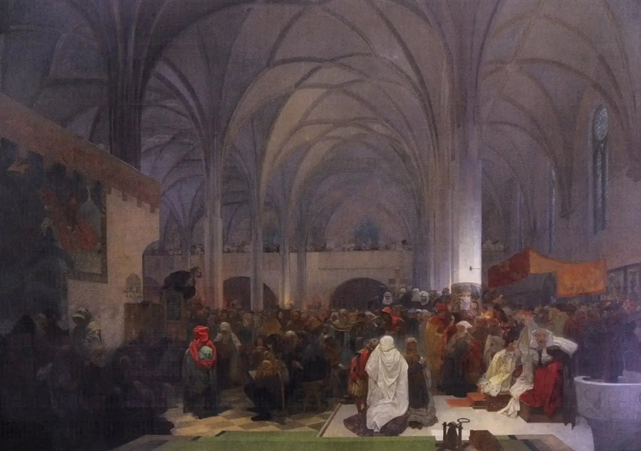 Sermon by Master Jan Hus - Alphonse Mucha