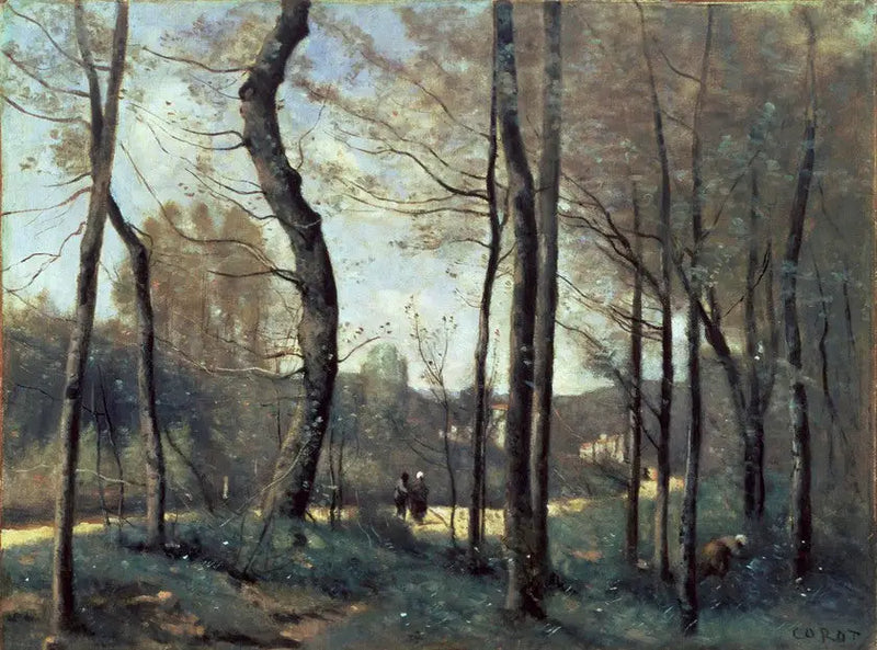 First Leaves at Mantes - Jean-Baptiste Camille Corot
