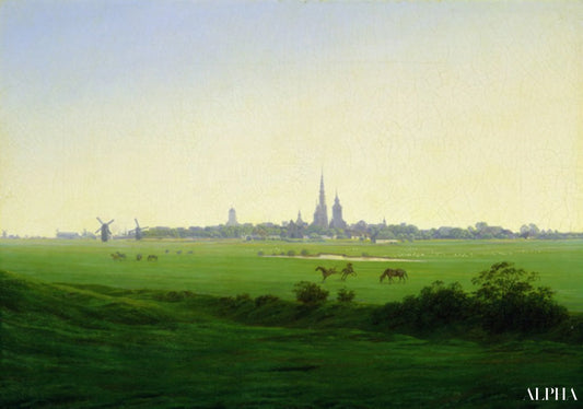 Prés à Greifswald - Caspar David Friedrich - Reproductions de tableaux et peintures haut de gamme