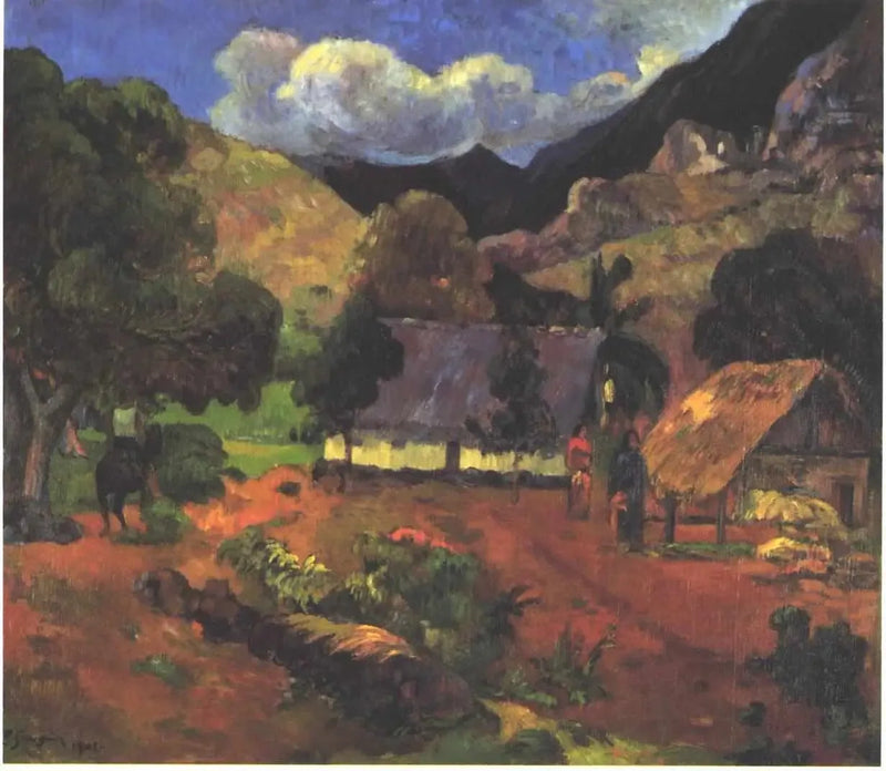 Near the Huts - Paul Gauguin