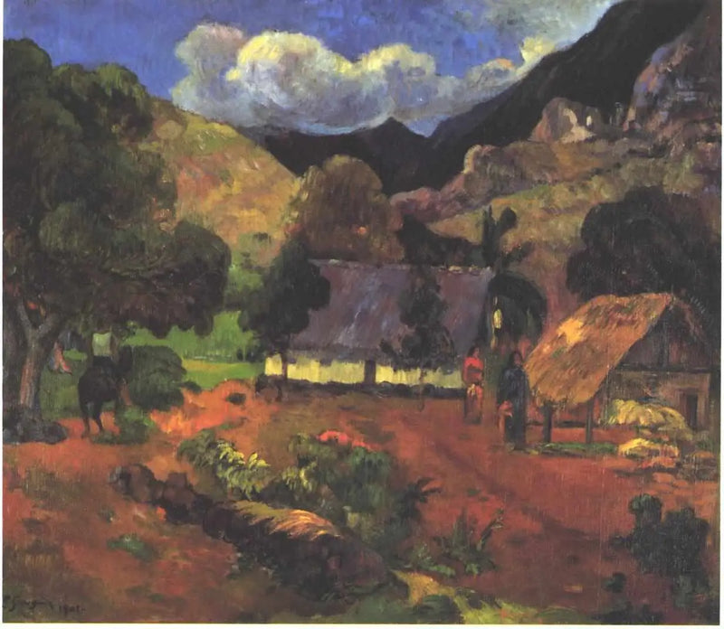Near the Huts - Paul Gauguin