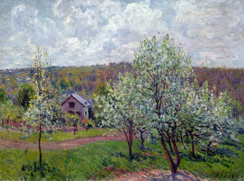 Spring near Paris. Apple Trees in Bloom - Alfred Sisley