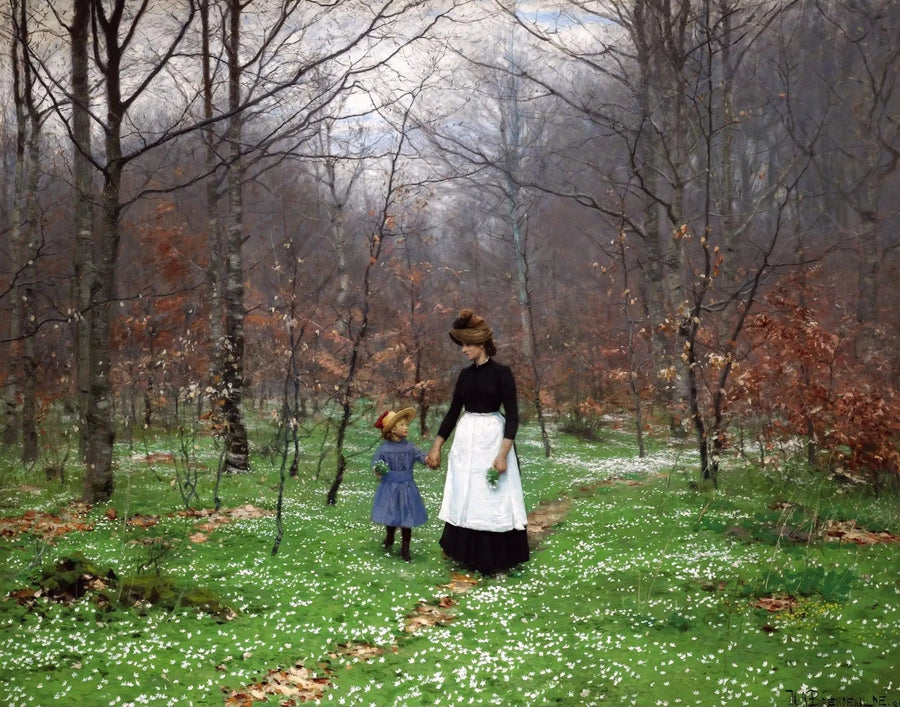 Spring; the first anemones - H. A. Brendekilde