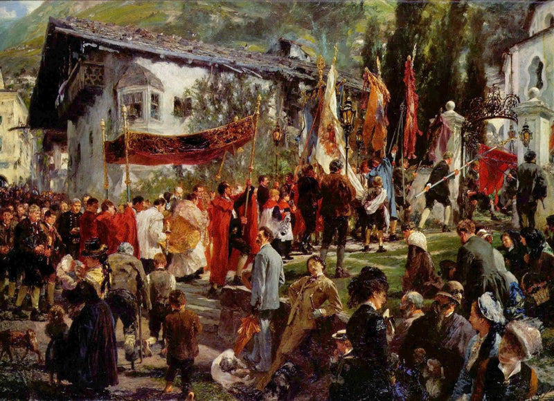 Procession of the Corpus Christi in Hofgastein - Adolph von Menzel
