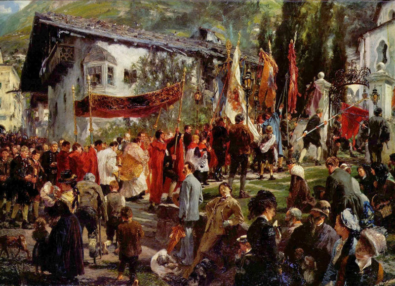 Procession of the Corpus Christi in Hofgastein - Adolph von Menzel