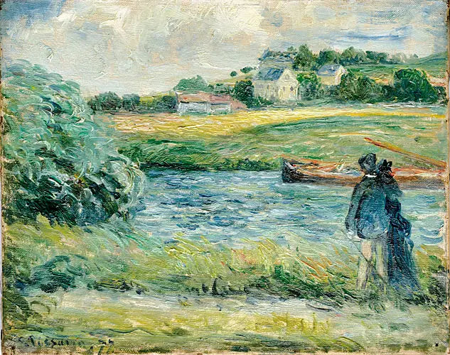 Stroll by the Water, Pontoise - Camille Pissarro