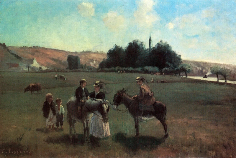 Donkey Ride in La Roche-Guyon - Camille Pissarro
