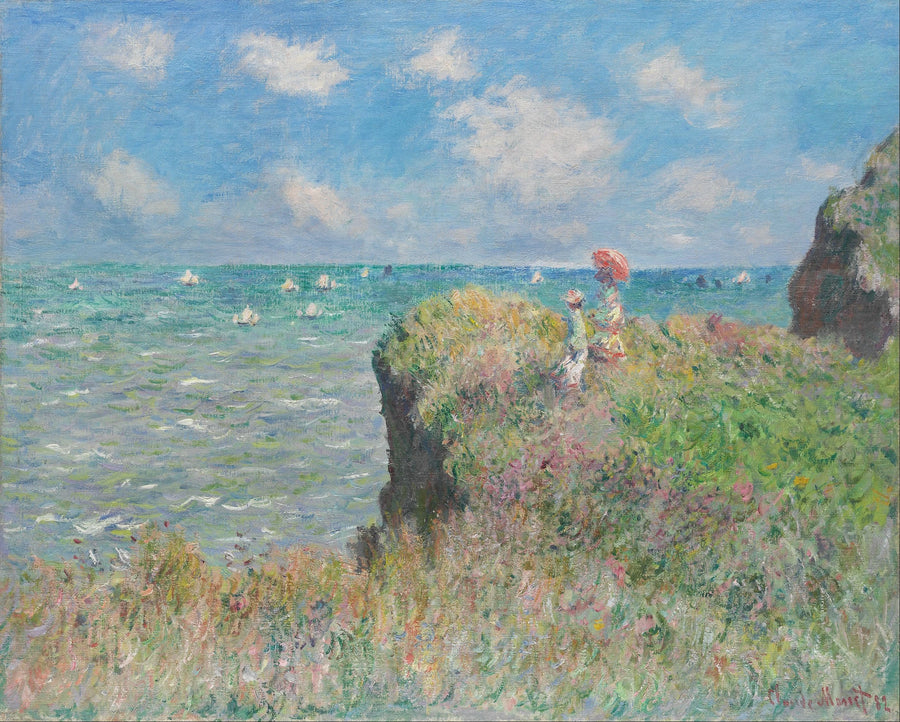 Walk on the Cliff, Pourville - Claude Monet