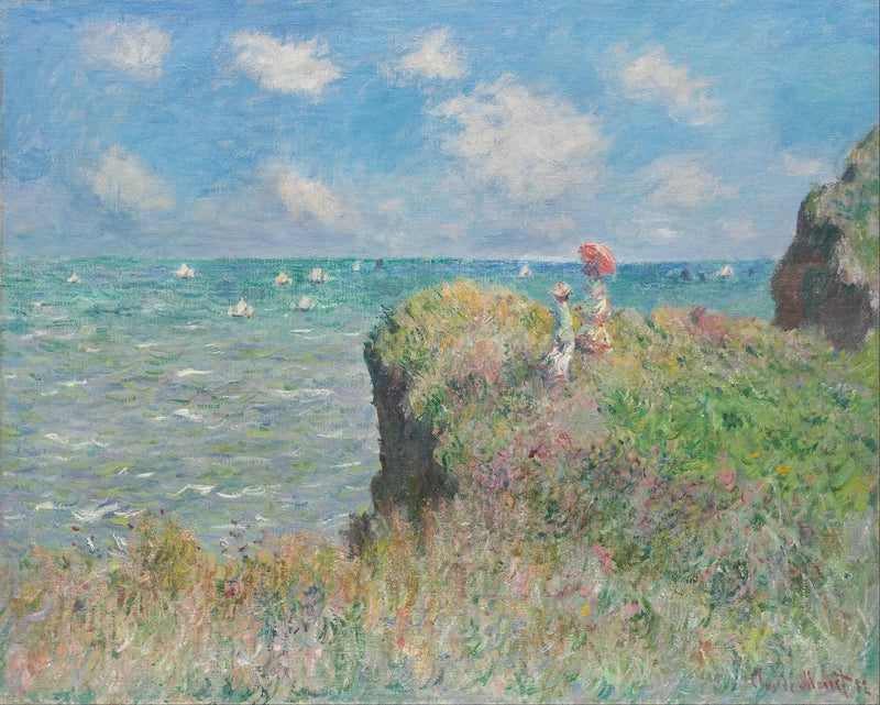 Walk on the Cliff, Pourville - Claude Monet