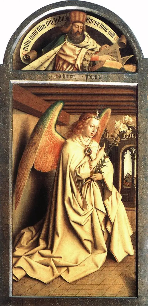 Prophet Zechariah; Annunciation Angel - Jan van Eyck