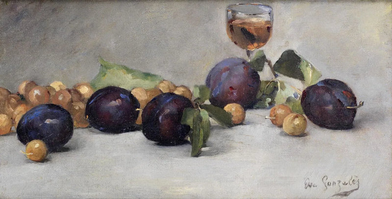 Pruneaux, raisins secs et verre d'eau - Eva Gonzalès