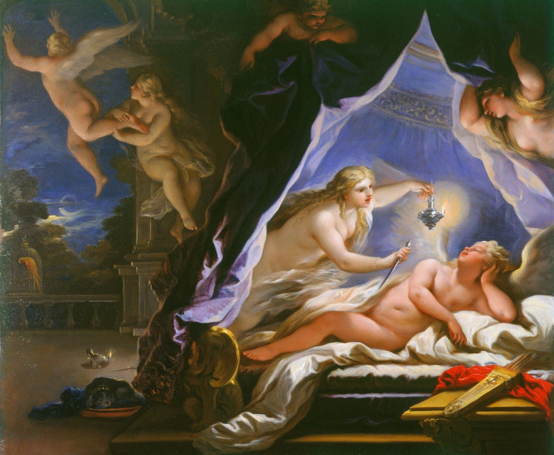 Psyche Discovering Sleeping Cupid - Luca Giordano
