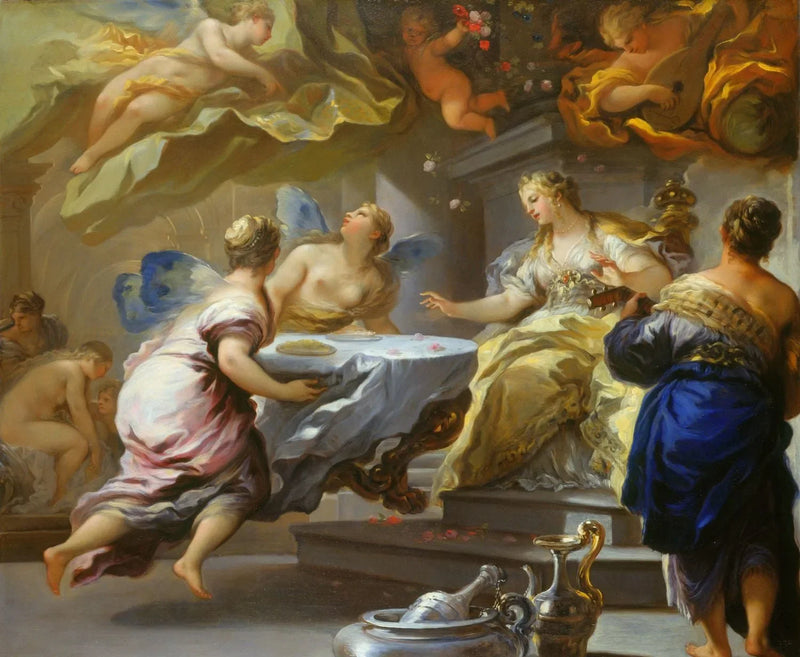 Psyche served by invisible spirits - Luca Giordano