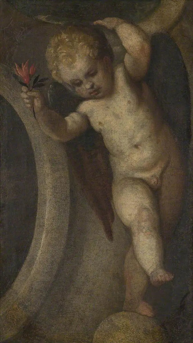 Putto with a red flower - Paul Véronèse