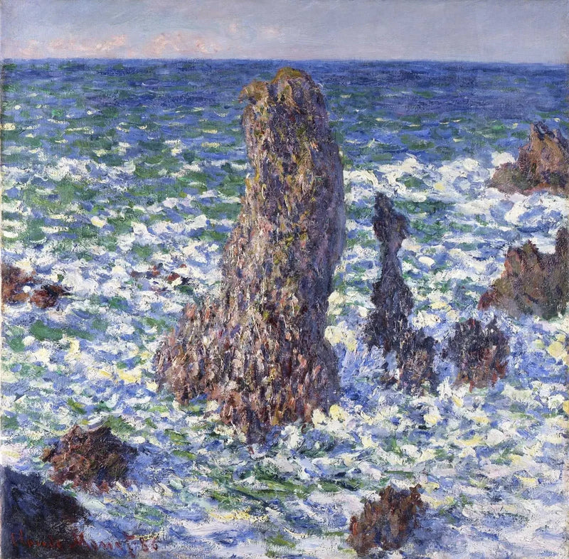 The Pyramids of Port-Coton, sun effect W1088 - Claude Monet