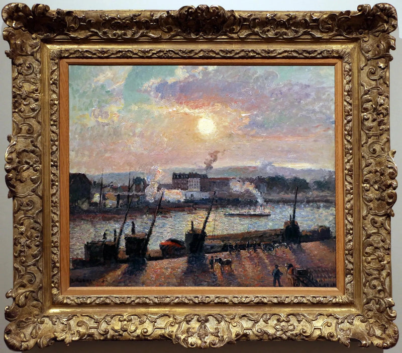 Quai de la Bourse, Rouen, sunset - Camille Pissarro