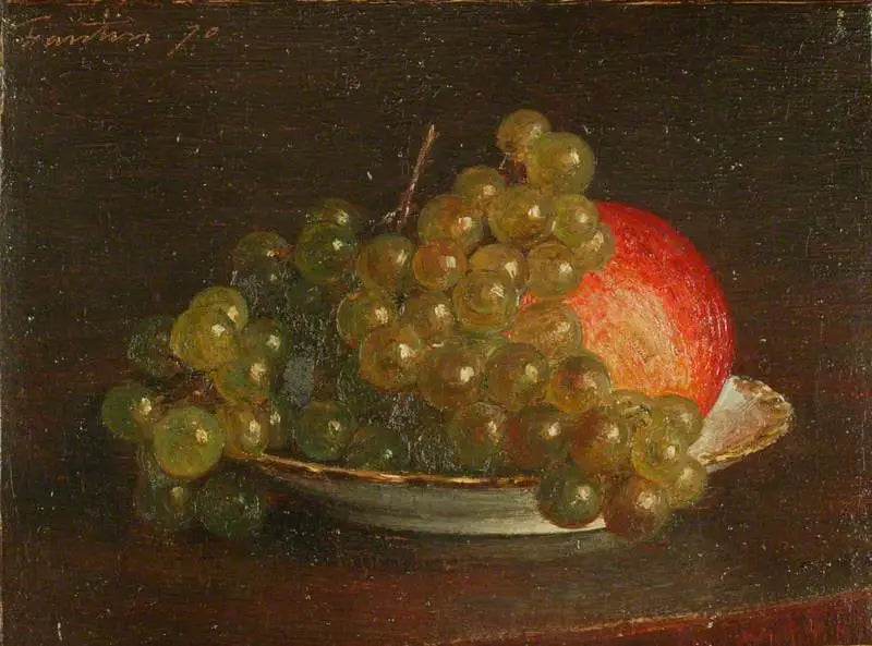 White grape and apple in a saucer - Henri Fantin-Latour