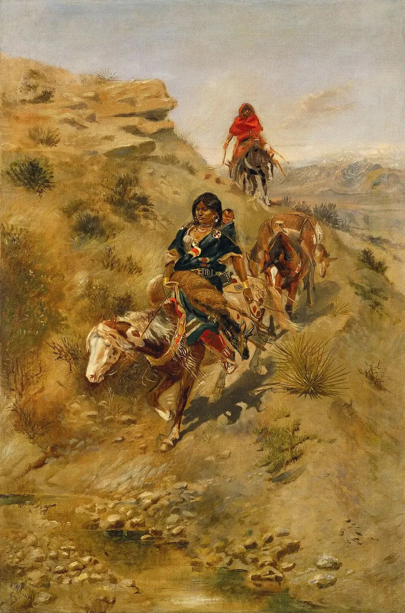 Bringing the meat home - Charles Marion Russell