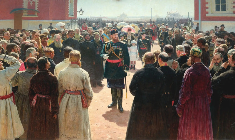 Reception by Alexandre III of the volost syndics in the courtyard of the Petrovski Palace - Ilya Repin