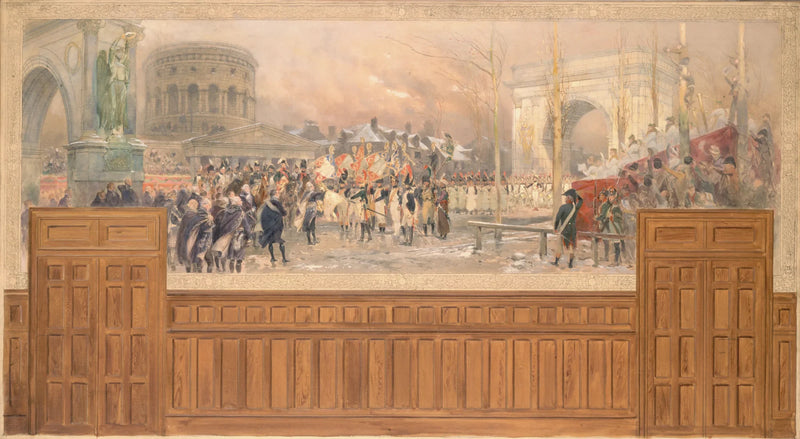 Reception by the municipality of Paris, at the Villette barrier, of troops returning from Poland, after the campaign of 1806-1807. - Édouard Detaille