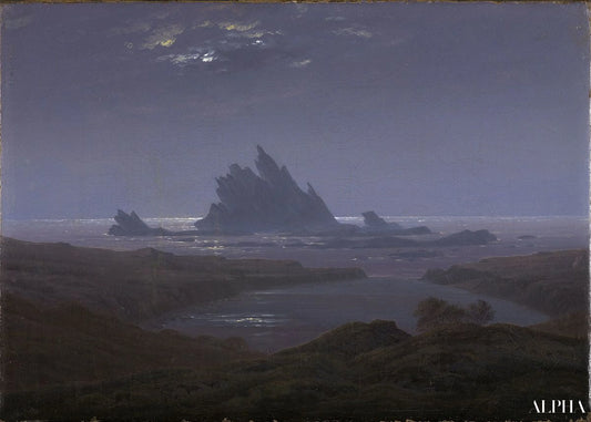 Récif de rocher sur la plage de mer - Caspar David Friedrich - Reproductions de tableaux et peintures haut de gamme