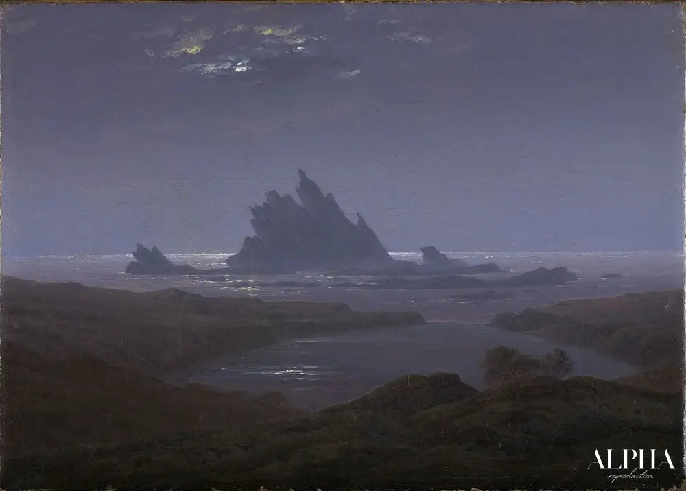 Récif de rocher sur la plage de mer - Caspar David Friedrich - Reproductions de tableaux et peintures haut de gamme