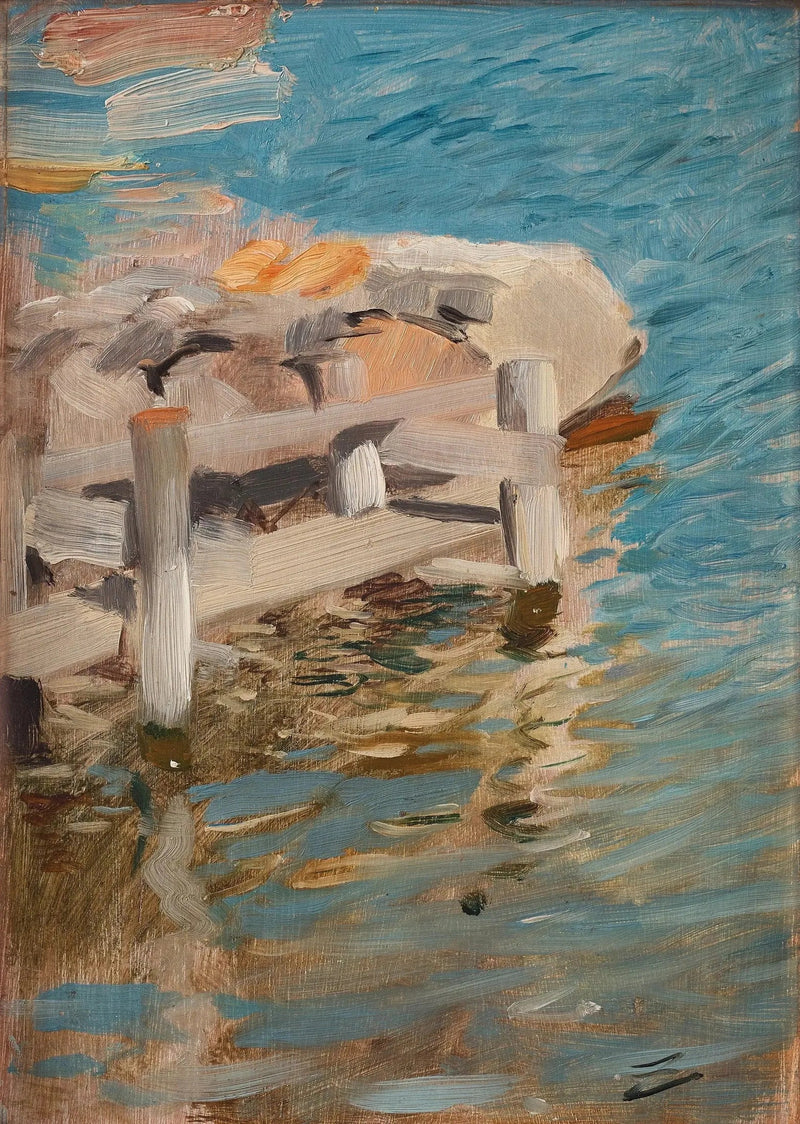 Water reflections on a stone coffin - Anders Zorn
