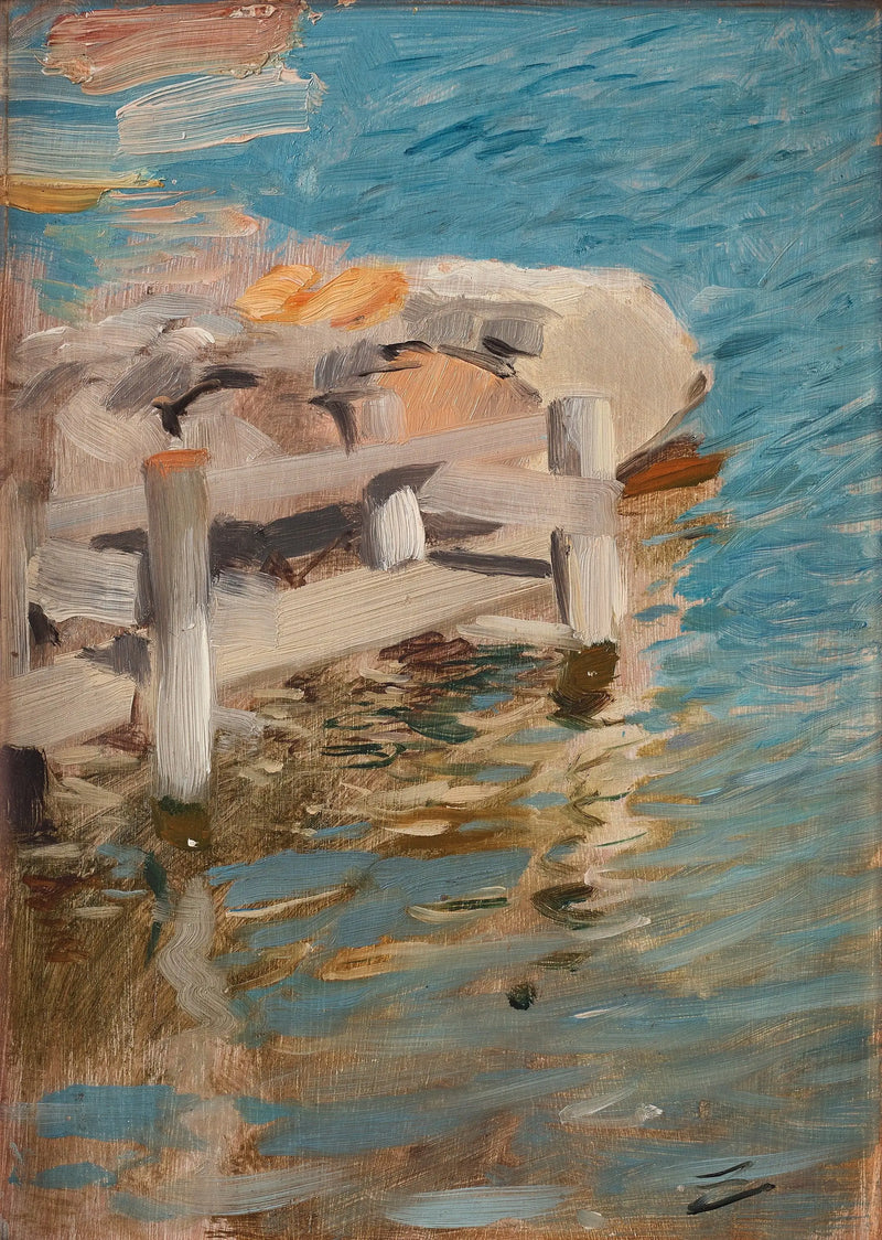 Water reflections on a stone coffin - Anders Zorn