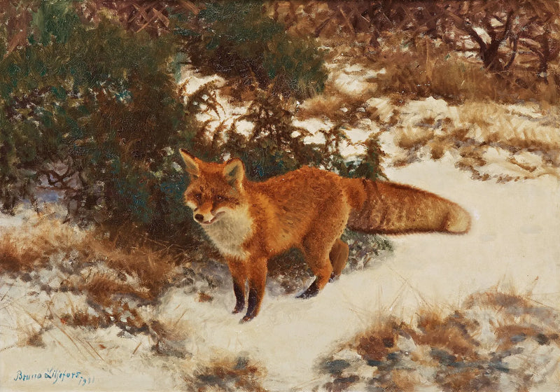Fox in the Winter Forest - Bruno Liljefors