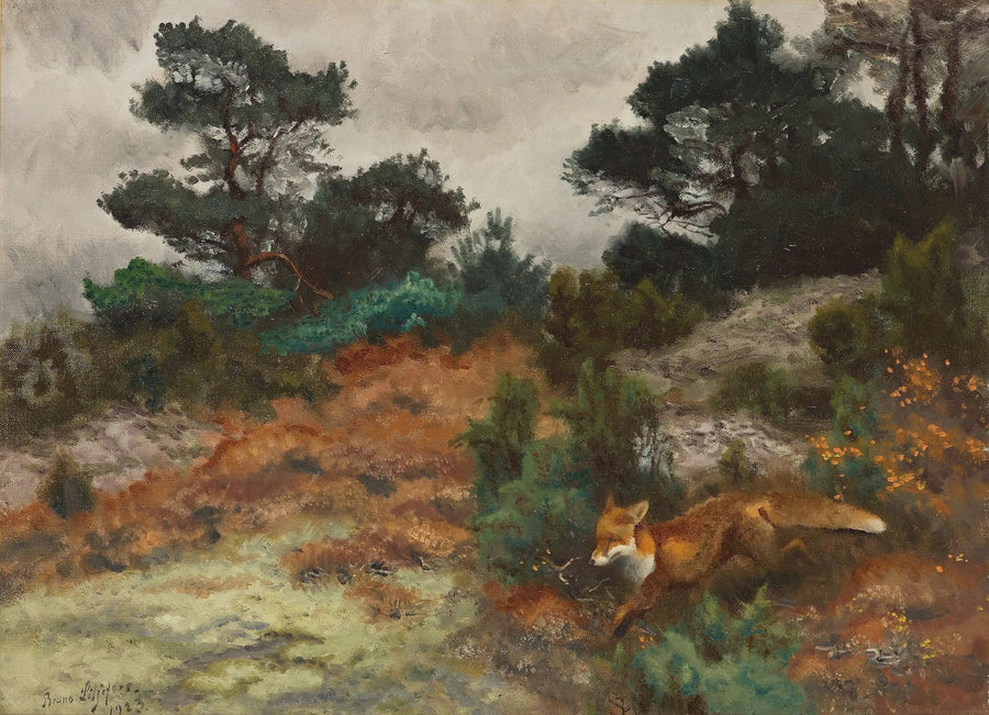 Fox in an Autumn Landscape - Bruno Liljefors