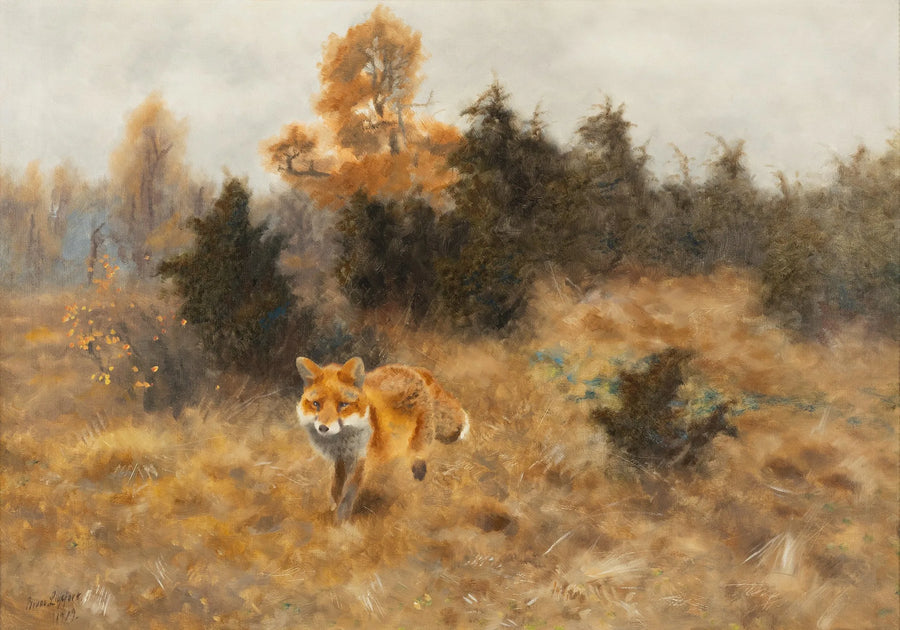 Fox in an Autumn Landscape - Bruno Liljefors