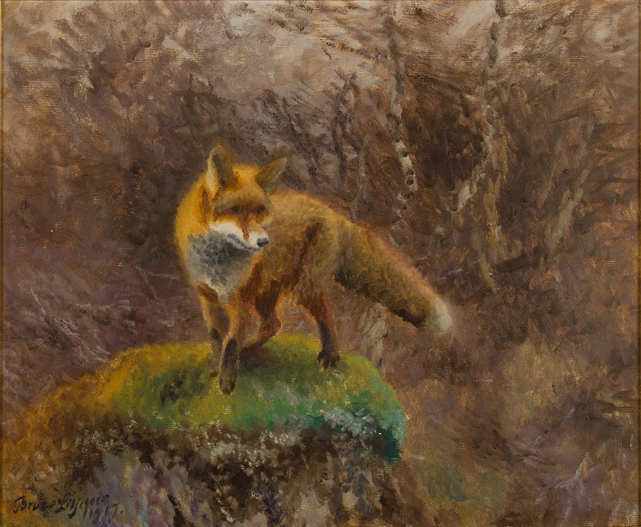 Fox in an Autumn Landscape - Bruno Liljefors