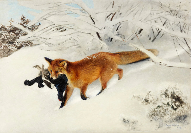Fox in a snowy landscape - Bruno Liljefors