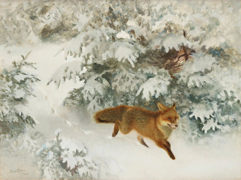 Fox in a winter landscape - Bruno Liljefors