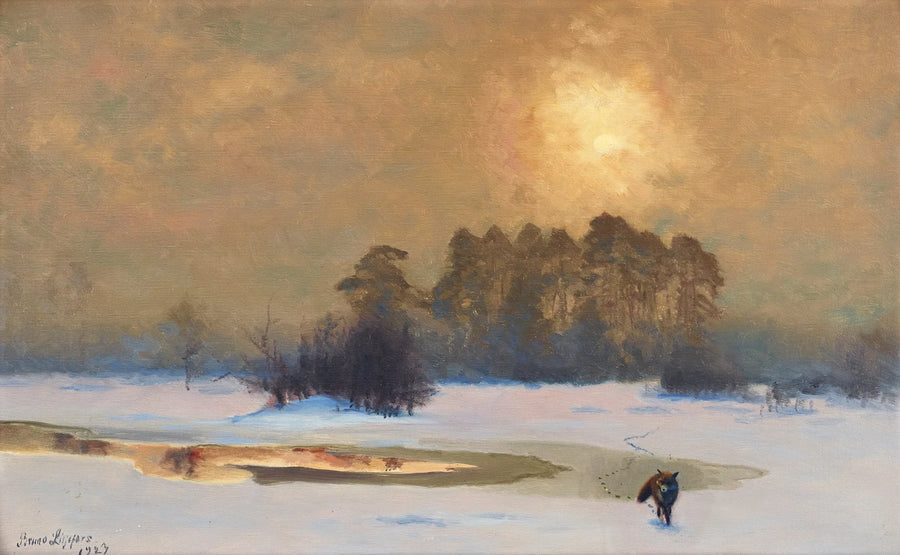 Fox in a winter landscape - Bruno Liljefors