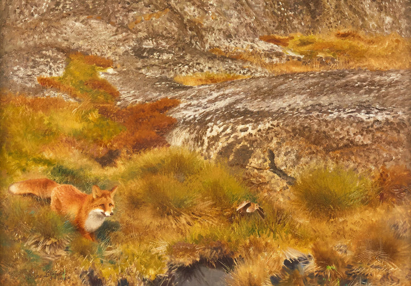 Fox and snipe - Bruno Liljefors