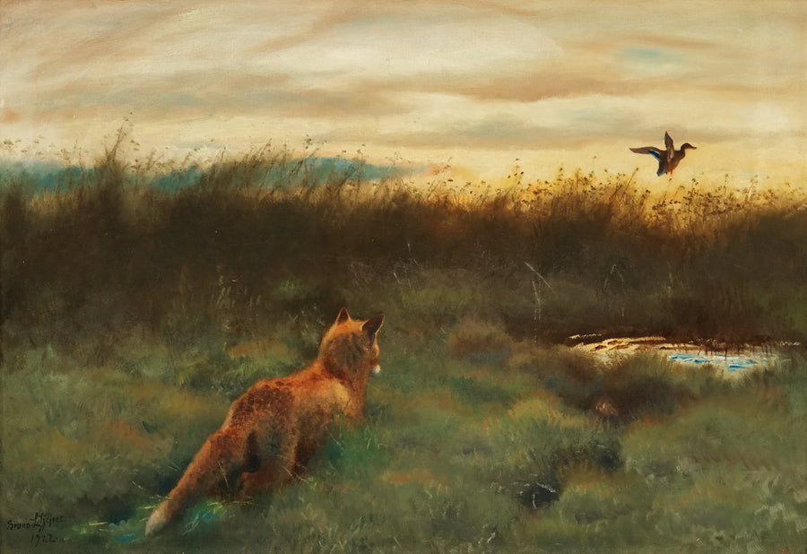 Fox and duck - Bruno Liljefors