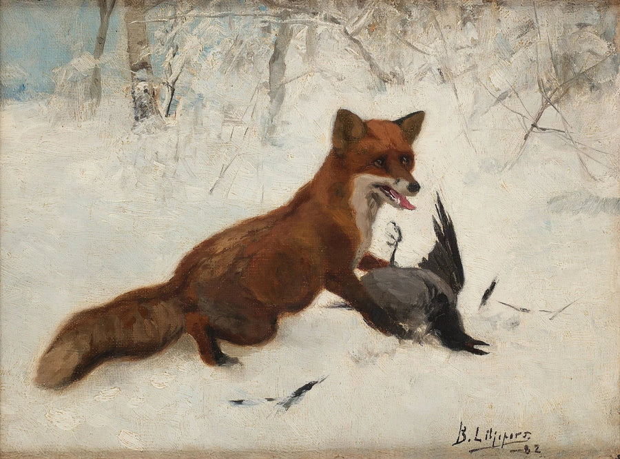 Fox and Raven - Bruno Liljefors