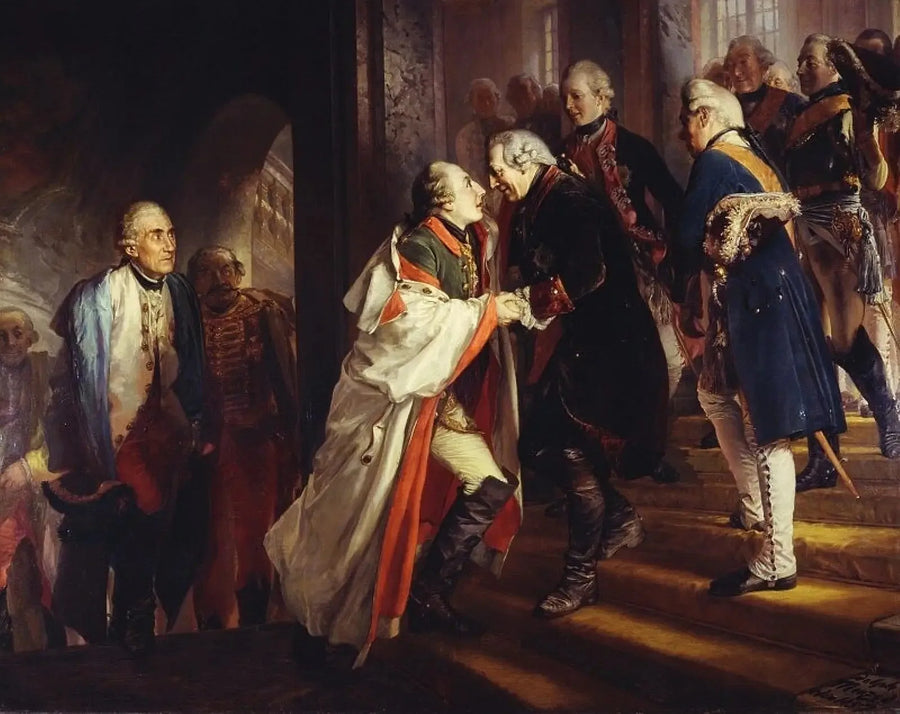 Meeting of Frederick II with Emperor Joseph II at Neisse in 1769 - Adolph von Menzel