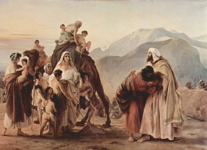 Encounter between Esaù and Jacob - Francesco Hayez