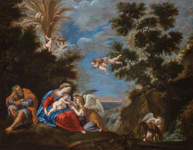 Reposez-vous pendant le vol vers l'Égypte - Francesco Albani