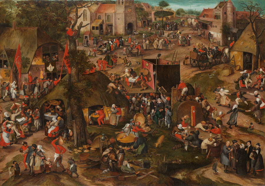 Une représentation de la farce 'Een cluyte van Plaeyerwater' lors d'une foire flamande. - Pieter Balten